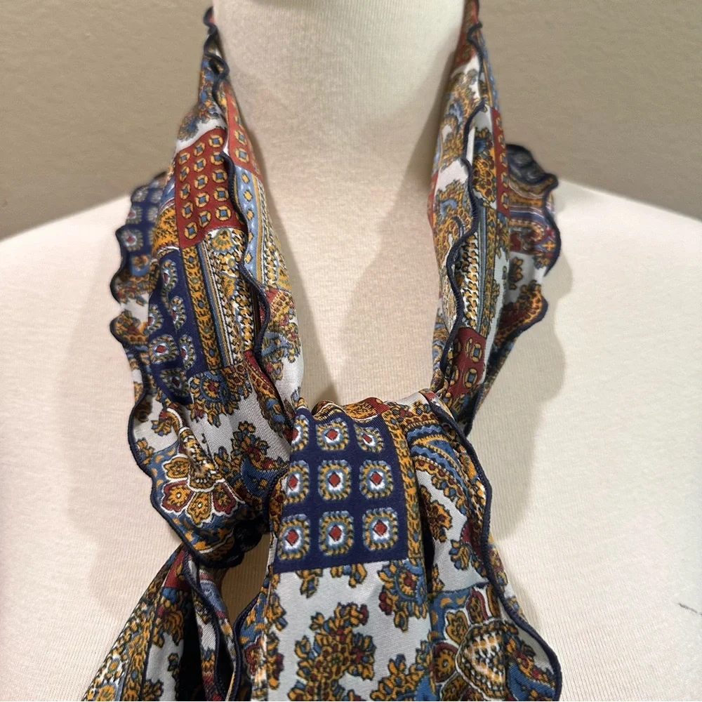 Multicolor Paisley Patchwork Scarf Neck Tie Paisley Vintage